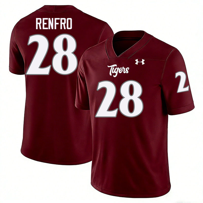 Texas Southern Tigers #28 Athean Renfro College Football Jersey,Uniforms Stitched-Maroon Texas Southern Tigers #28 Athean Renfro College Football Jersey,Uniforms Stitched-Maroon